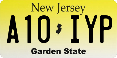 NJ license plate A10IYP