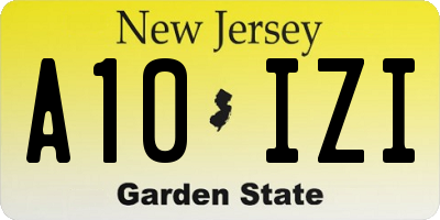 NJ license plate A10IZI