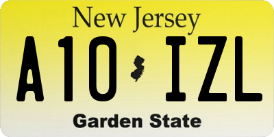 NJ license plate A10IZL