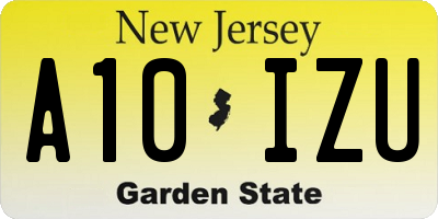 NJ license plate A10IZU