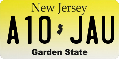 NJ license plate A10JAU