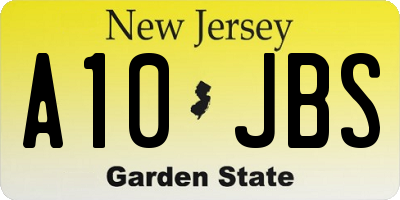 NJ license plate A10JBS