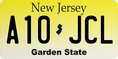 NJ license plate A10JCL
