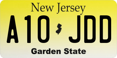 NJ license plate A10JDD