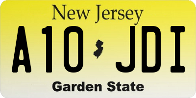 NJ license plate A10JDI