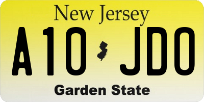 NJ license plate A10JDO