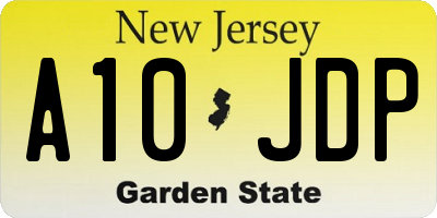 NJ license plate A10JDP