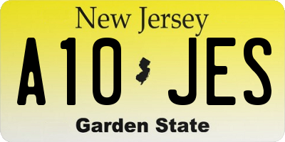 NJ license plate A10JES