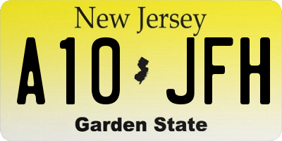 NJ license plate A10JFH