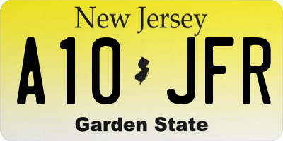 NJ license plate A10JFR