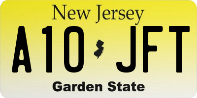 NJ license plate A10JFT