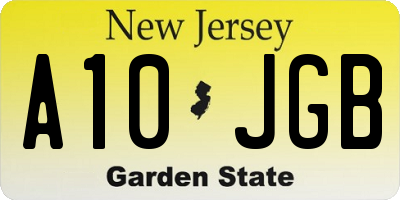 NJ license plate A10JGB