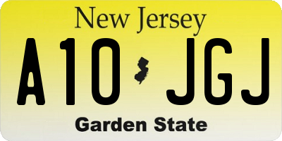 NJ license plate A10JGJ