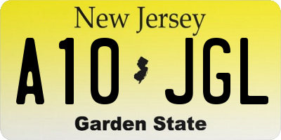 NJ license plate A10JGL