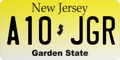 NJ license plate A10JGR