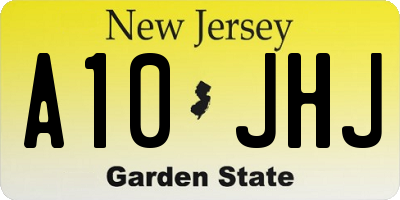 NJ license plate A10JHJ