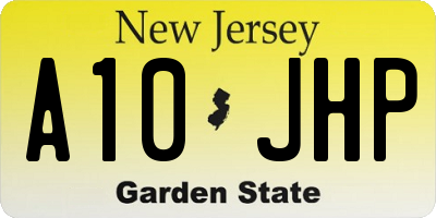 NJ license plate A10JHP