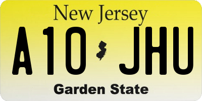 NJ license plate A10JHU
