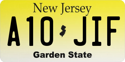 NJ license plate A10JIF