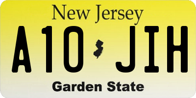 NJ license plate A10JIH