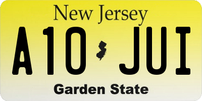 NJ license plate A10JUI
