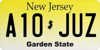 NJ license plate A10JUZ