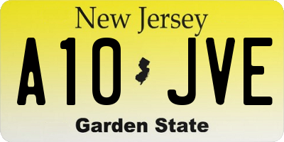 NJ license plate A10JVE