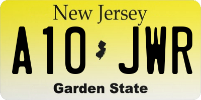 NJ license plate A10JWR