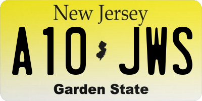 NJ license plate A10JWS