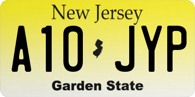 NJ license plate A10JYP