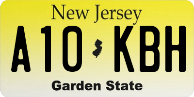 NJ license plate A10KBH