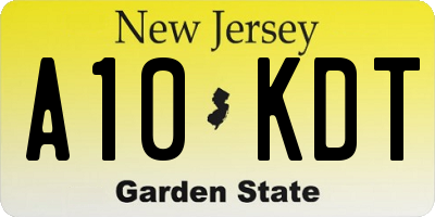 NJ license plate A10KDT