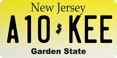 NJ license plate A10KEE