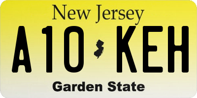 NJ license plate A10KEH
