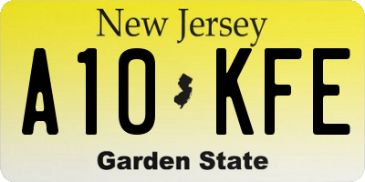 NJ license plate A10KFE