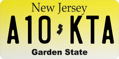 NJ license plate A10KTA