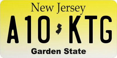 NJ license plate A10KTG