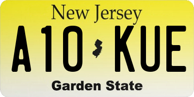 NJ license plate A10KUE