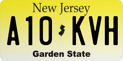 NJ license plate A10KVH
