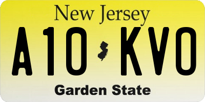 NJ license plate A10KVO