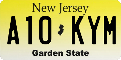 NJ license plate A10KYM