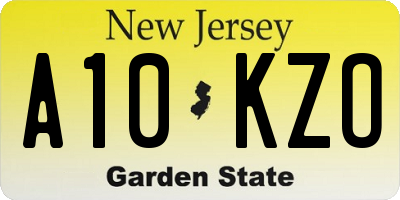 NJ license plate A10KZO