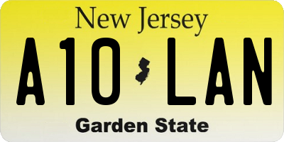 NJ license plate A10LAN