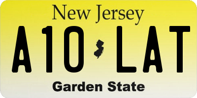 NJ license plate A10LAT