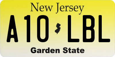 NJ license plate A10LBL