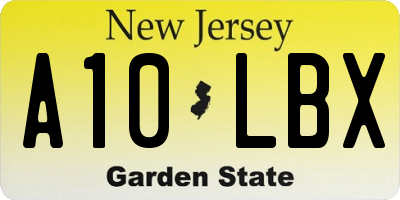 NJ license plate A10LBX