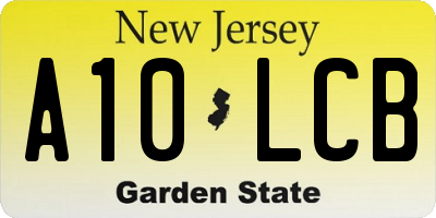 NJ license plate A10LCB