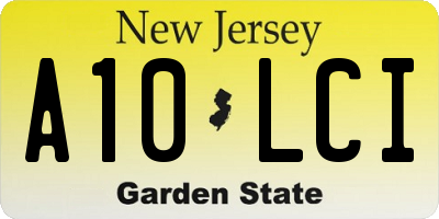 NJ license plate A10LCI