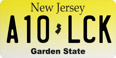 NJ license plate A10LCK