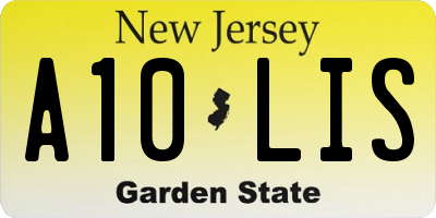 NJ license plate A10LIS